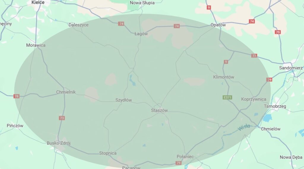Mapa obszaru pracy.